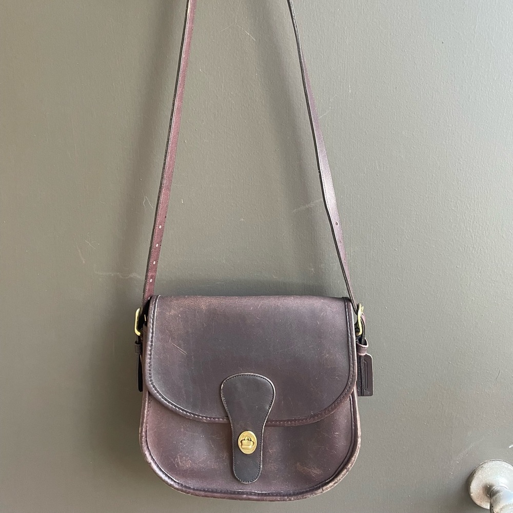 Vintage Coach Saddle Bag Style Dark Brown Purse